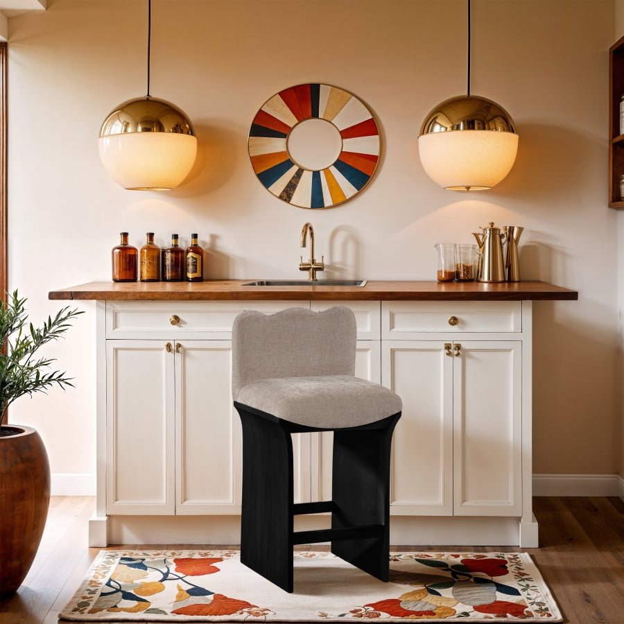 Shaw Chenille Fabric Upholstered Counter Stool — 11072-C - Beige - 11072Beige-C alternate view 1