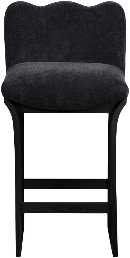 Shaw Chenille Fabric Upholstered Counter Stool — 11072-C - Black - 11072Black-C alternate view 2