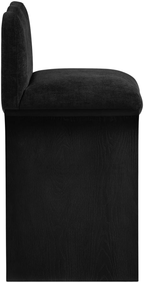 Shaw Chenille Fabric Upholstered Counter Stool — 11072-C - Black - 11072Black-C alternate view 3
