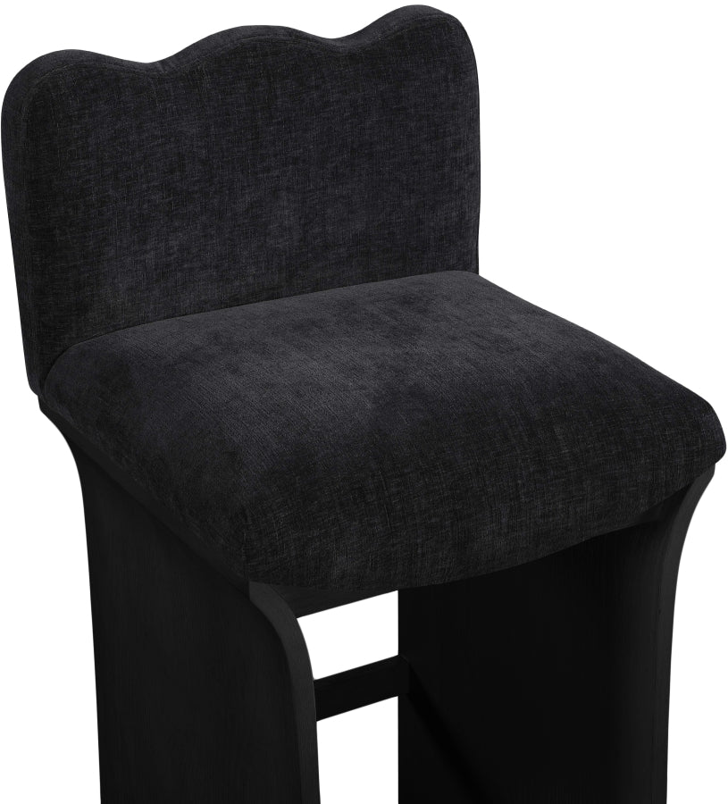 Shaw Chenille Fabric Upholstered Counter Stool — 11072-C - Black - 11072Black-C alternate view 5