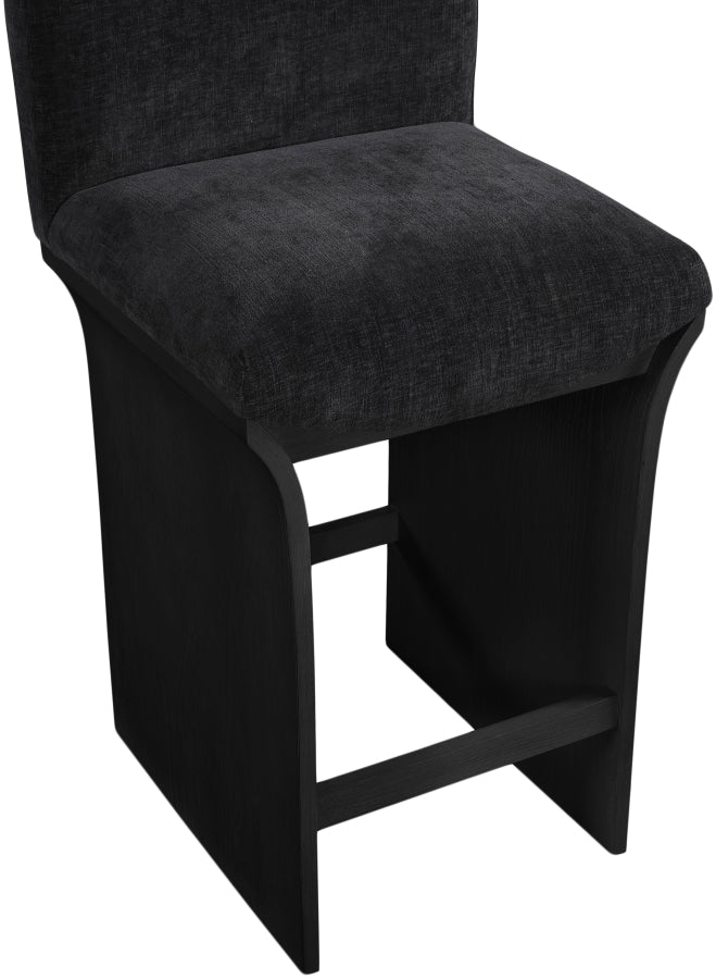 Shaw Chenille Fabric Upholstered Counter Stool — 11072-C - Black - 11072Black-C alternate view 6