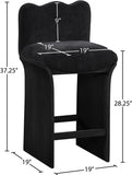 Shaw Chenille Fabric Upholstered Counter Stool — 11072-C - Black - 11072Black-C Dim