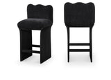 Shaw Chenille Fabric Upholstered Counter Stool — 11072-C - Black - 11072Black-C Double Chair