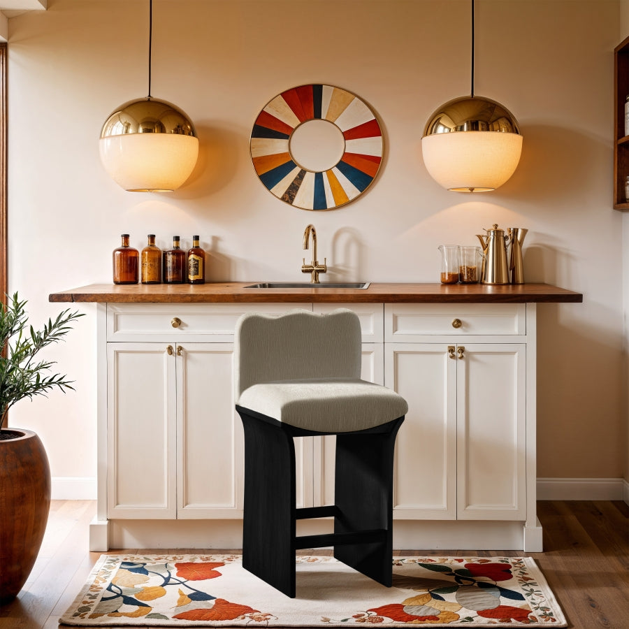 Shaw Chenille Fabric Upholstered Counter Stool — 11072-C - Cream - 11072Cream-C alternate view 1