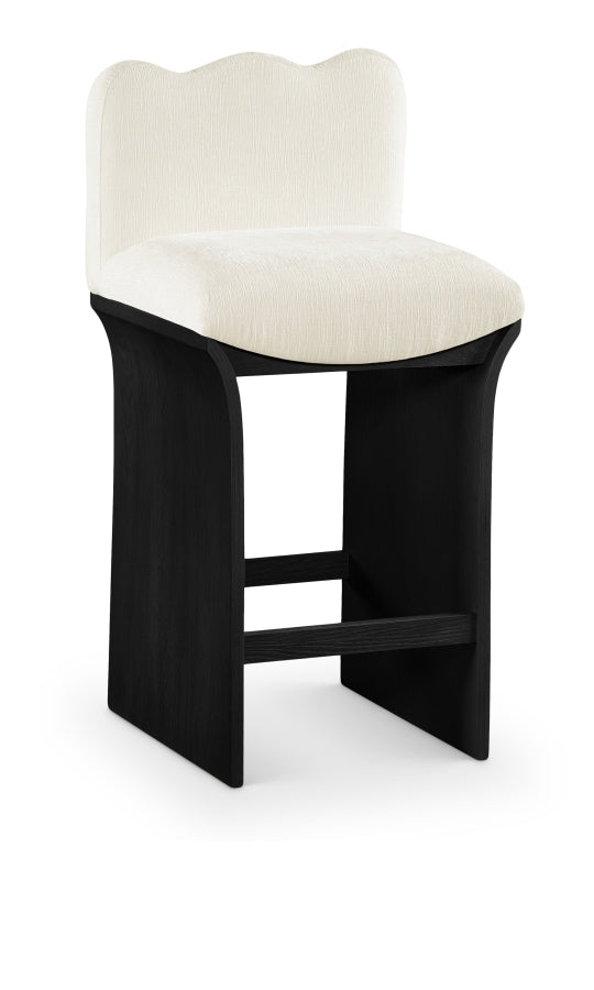 Shaw Chenille Fabric Upholstered Counter Stool — 11072-C - Cream - 11072Cream-C