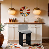 Shaw Chenille Fabric Upholstered Counter Stool — 11072-C - Grey - 11072Grey-C alternate view 1