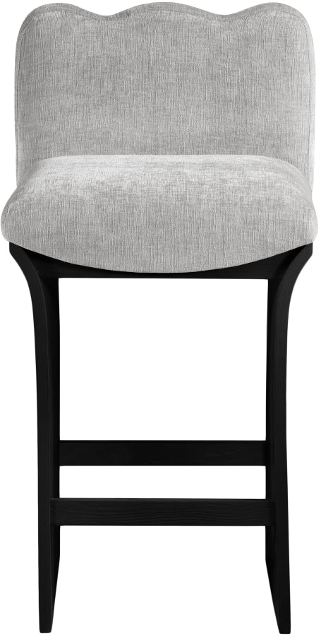 Shaw Chenille Fabric Upholstered Counter Stool — 11072-C - Grey - 11072Grey-C alternate view 2