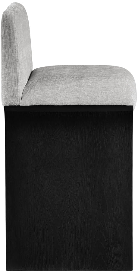 Shaw Chenille Fabric Upholstered Counter Stool — 11072-C - Grey - 11072Grey-C alternate view 3