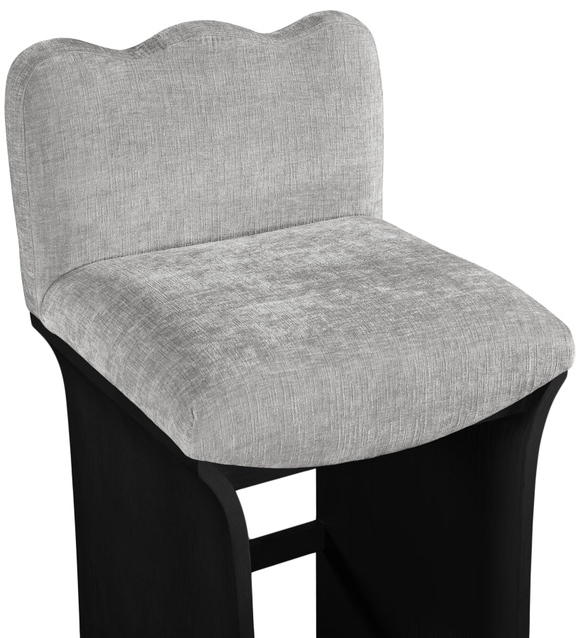Shaw Chenille Fabric Upholstered Counter Stool — 11072-C - Grey - 11072Grey-C alternate view 5