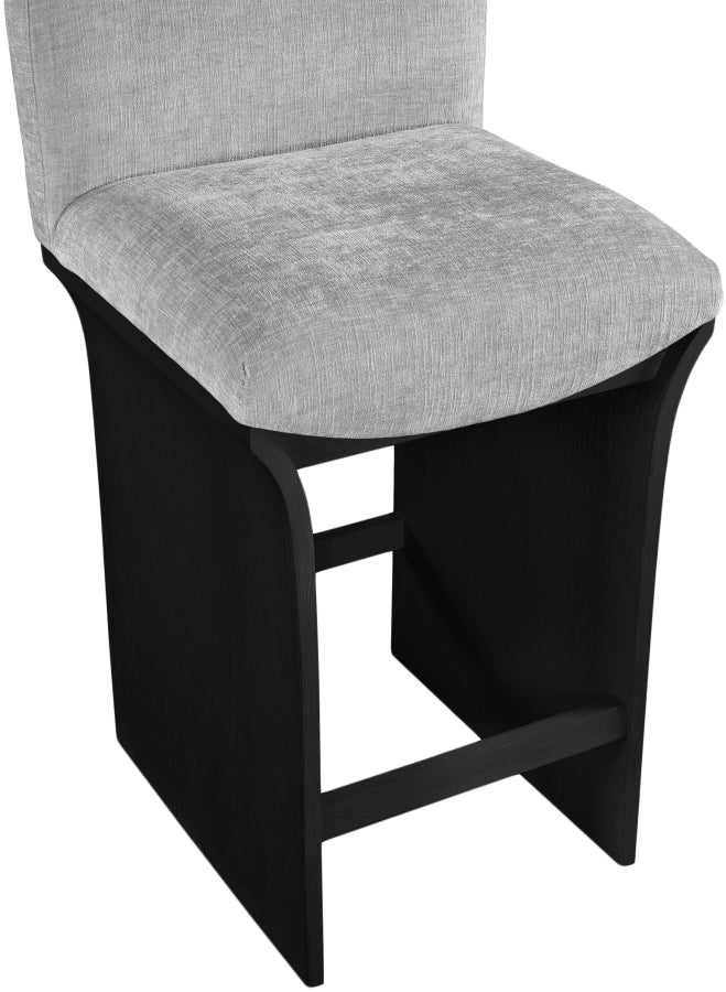 Shaw Chenille Fabric Upholstered Counter Stool — 11072-C - Grey - 11072Grey-C alternate view 6