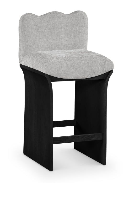 Shaw Chenille Fabric Upholstered Counter Stool — 11072-C - Grey - 11072Grey-C
