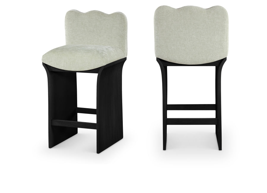 Shaw Chenille Fabric Upholstered Counter Stool — 11072-C - Mint - 11072Mint-C Double Chair