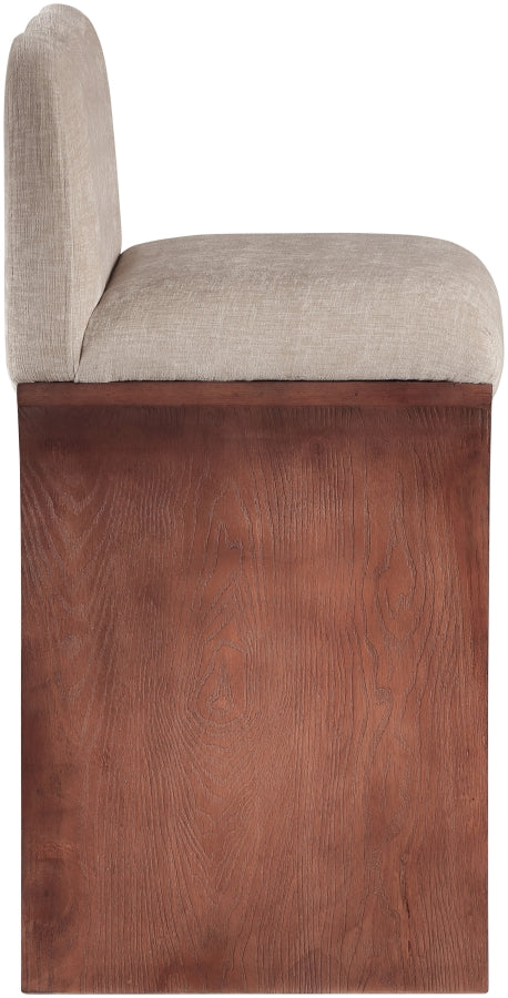 Shaw Chenille Fabric Upholstered Counter Stool — 11073-C - Beige - 11073Beige-C alternate view 3