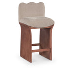 Shaw Chenille Fabric Upholstered Counter Stool — 11073-C - Beige - 11073Beige-C