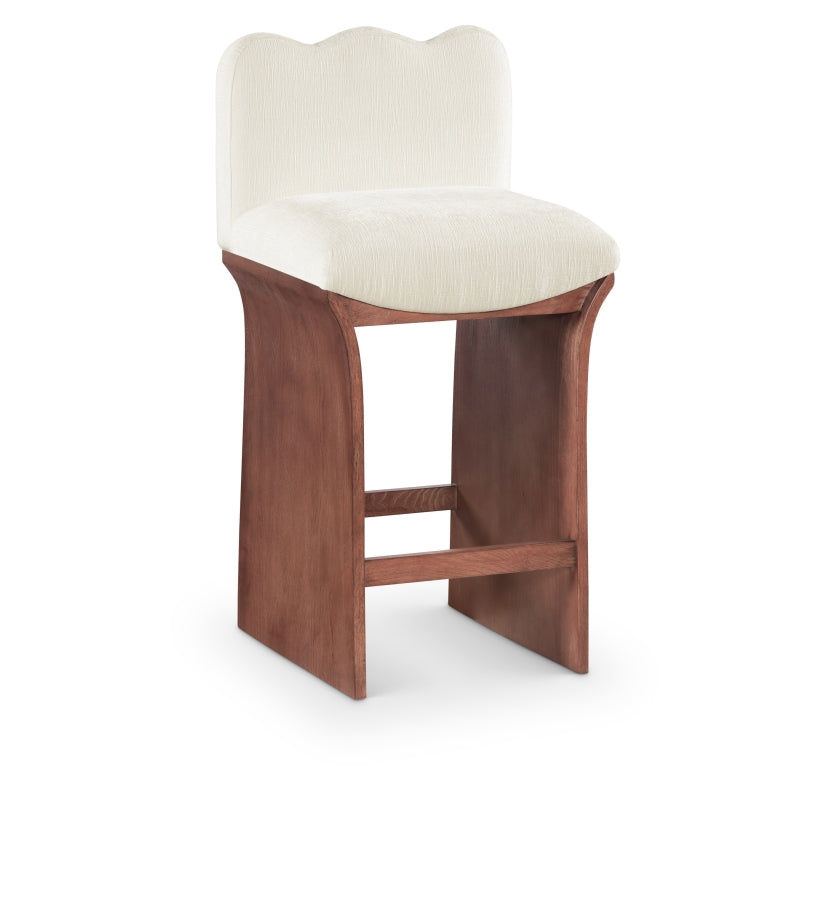 Shaw Chenille Fabric Upholstered Counter Stool — 11073-C - Cream - 11073Cream-C