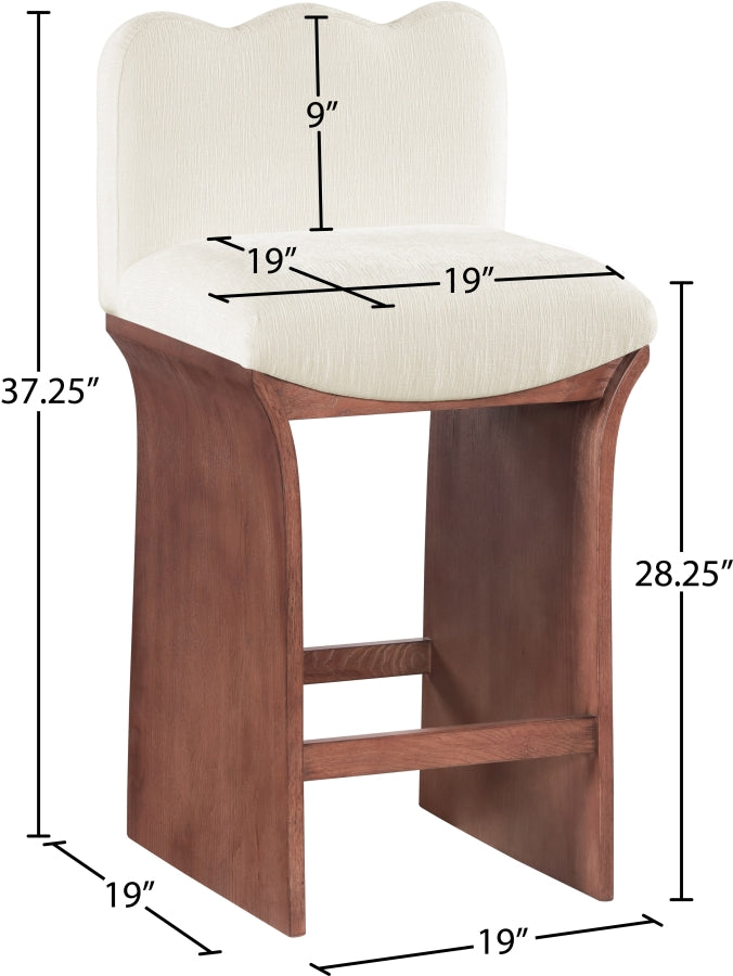Shaw Chenille Fabric Upholstered Counter Stool — 11073-C - Cream - 11073Cream-C Dim