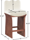 Shaw Chenille Fabric Upholstered Counter Stool — 11073-C - Cream - 11073Cream-C Dim