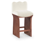 Shaw Chenille Fabric Upholstered Counter Stool — 11073-C - Cream - 11073Cream-C