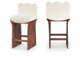 Shaw Chenille Fabric Upholstered Counter Stool — 11073-C - Cream - 11073Cream-C Double Chair