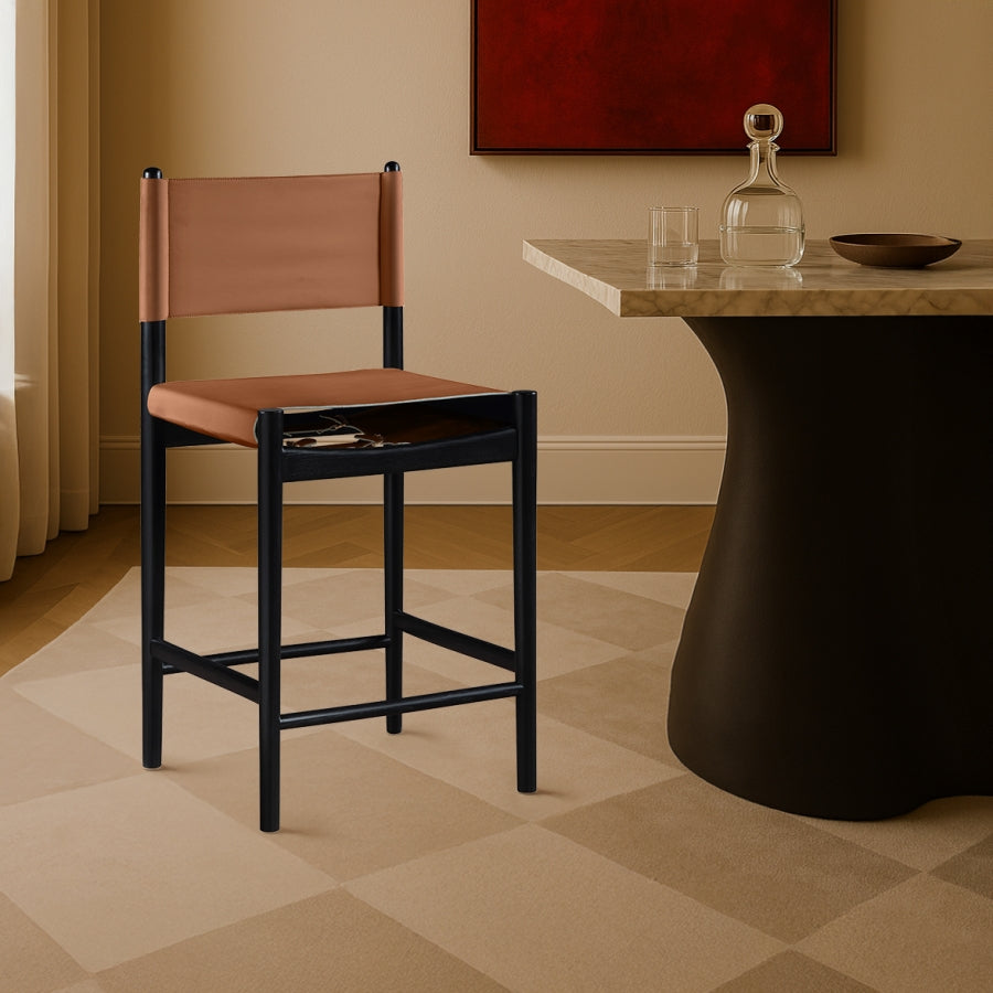 Rawlins Vegan Leather Upholstered Counter Stool — 11015-C - Cognac - 11015Cognac-C alternate view 1