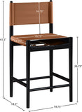 Rawlins Vegan Leather Upholstered Counter Stool — 11015-C - Cognac - 11015Cognac-C Dim