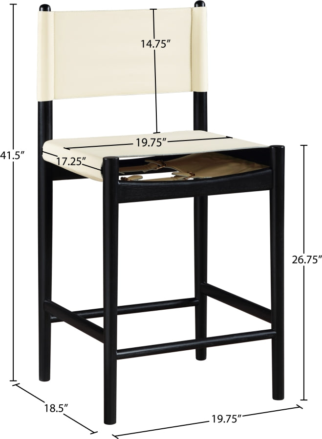 Rawlins Vegan Leather Upholstered Counter Stool — 11015-C - Cream - 11015Cream-C Dim