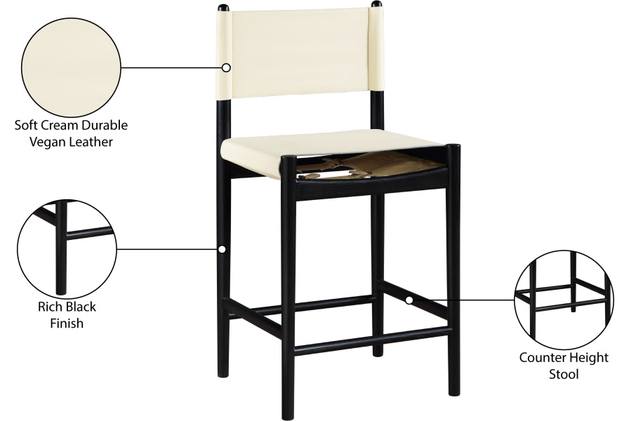 Rawlins Vegan Leather Upholstered Counter Stool — 11015-C - Cream - 11015Cream-C Infographic