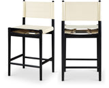 Rawlins Vegan Leather Upholstered Counter Stool — 11015-C - Cream - 11015Cream-C Double Chair