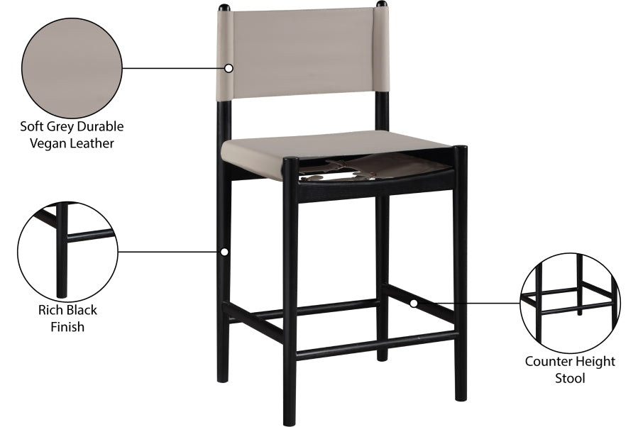 Rawlins Vegan Leather Upholstered Counter Stool — 11015-C - Taupe - 11015Taupe-C Infographic