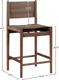 Rawlins Vegan Leather Upholstered Counter Stool — 11016-C - Brown - 11016Brown-C Dim