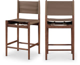 Rawlins Vegan Leather Upholstered Counter Stool — 11016-C - Brown - 11016Brown-C Double Chair
