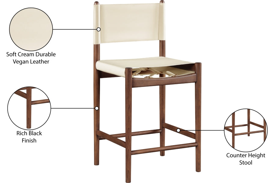 Rawlins Vegan Leather Upholstered Counter Stool — 11016-C - Cream - 11016Cream-C Infographic