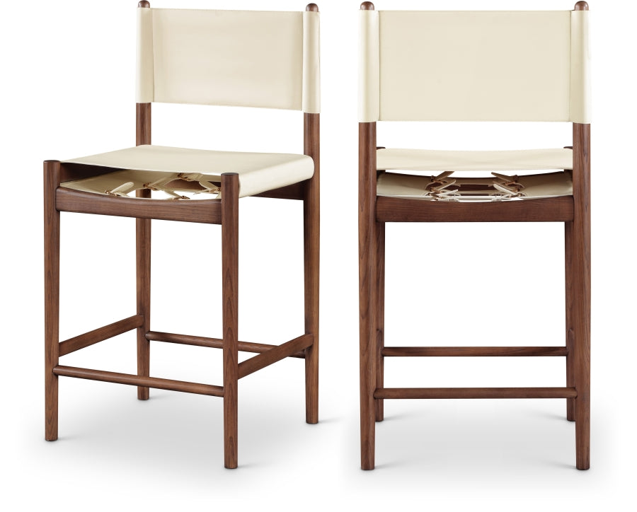 Rawlins Vegan Leather Upholstered Counter Stool — 11016-C - Cream - 11016Cream-C Double Chair