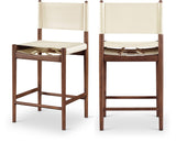 Rawlins Vegan Leather Upholstered Counter Stool — 11016-C - Cream - 11016Cream-C Double Chair