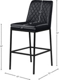 Bryce Vegan Leather Upholstered Bar Stool — 919-C - Black - 919Black-C Dim