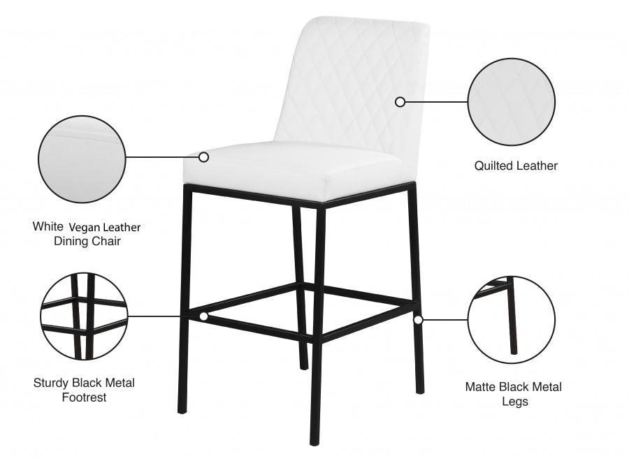 Bryce Vegan Leather Upholstered Bar Stool — 919-C - White - 919White-C Infographic
