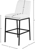 Bryce Vegan Leather Upholstered Bar Stool — 919-C - White - 919White-C Dim