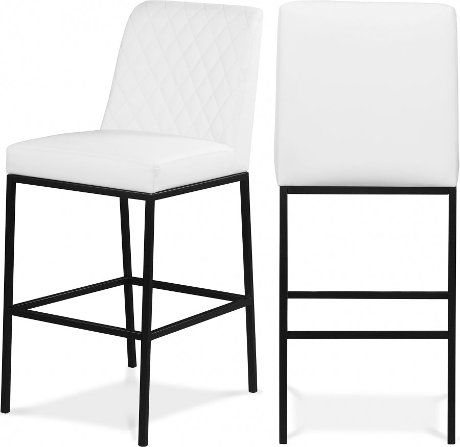 Bryce Vegan Leather Upholstered Bar Stool — 919-C - White - 919White-C Double Chair