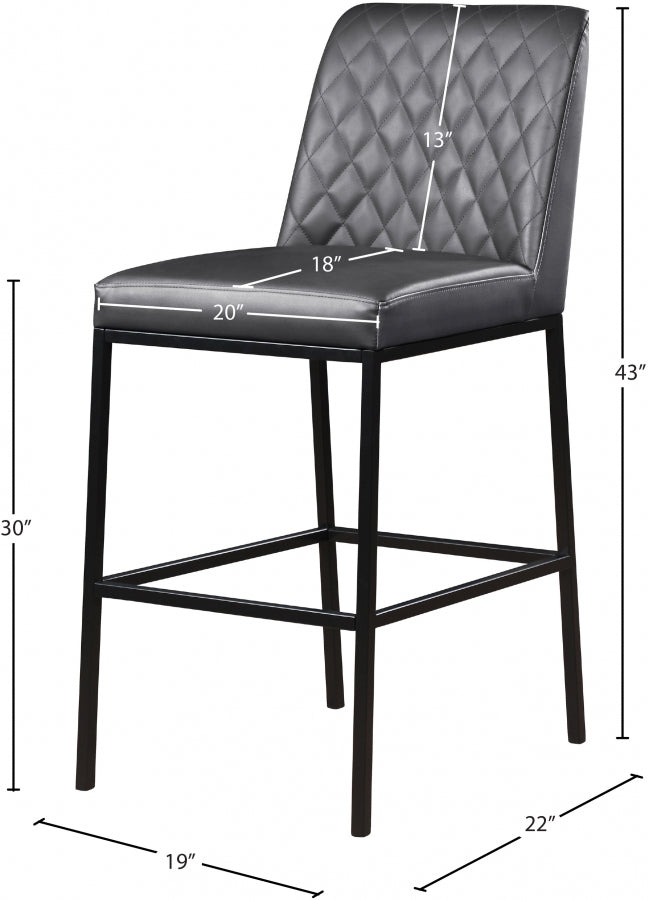 Bryce Vegan Leather Upholstered Bar Stool — 919-C - Grey - 919Grey-C Dim
