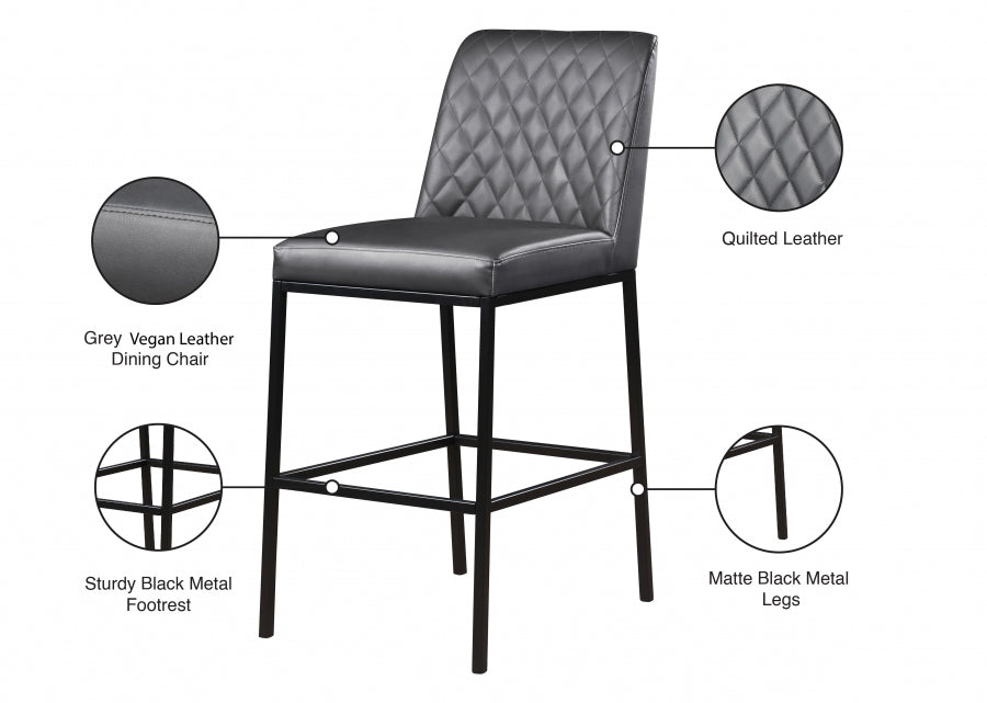 Bryce Vegan Leather Upholstered Bar Stool — 919-C - Grey - 919Grey-C Infographic