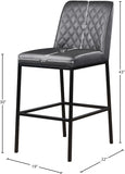 Bryce Vegan Leather Upholstered Bar Stool — 919-C - Grey - 919Grey-C Dim