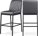 Bryce Vegan Leather Upholstered Bar Stool — 919-C - Grey - 919Grey-C Double Chair