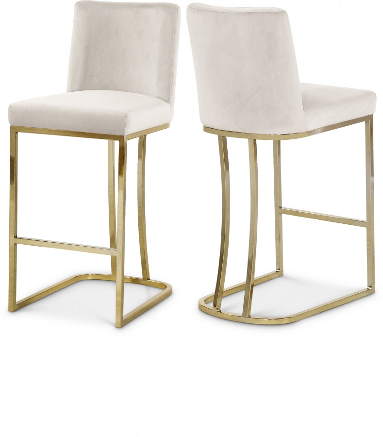 Heidi Velvet Upholstered Counter Stool — 777-C - Cream - 777Cream-C Double Chair