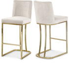 Heidi Velvet Upholstered Counter Stool — 777-C - Cream - 777Cream-C Double Chair