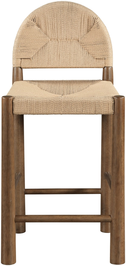 Bohemia Woven Seagrass Cord And Solid Wood Counter Stool — 333-C - Beige - 333-C alternate view 2