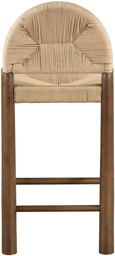 Bohemia Woven Seagrass Cord And Solid Wood Counter Stool — 333-C - Beige - 333-C alternate view 4