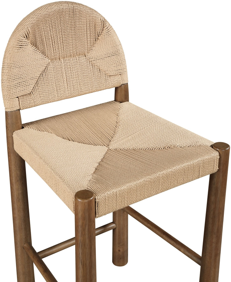 Bohemia Woven Seagrass Cord And Solid Wood Counter Stool — 333-C - Beige - 333-C alternate view 5