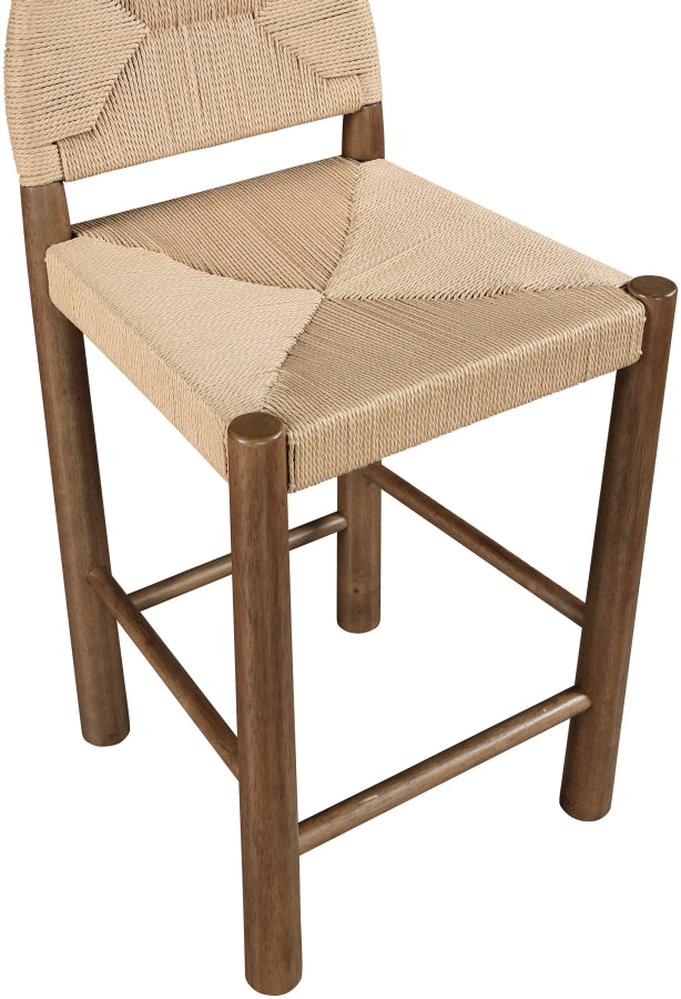 Bohemia Woven Seagrass Cord And Solid Wood Counter Stool — 333-C - Beige - 333-C alternate view 6
