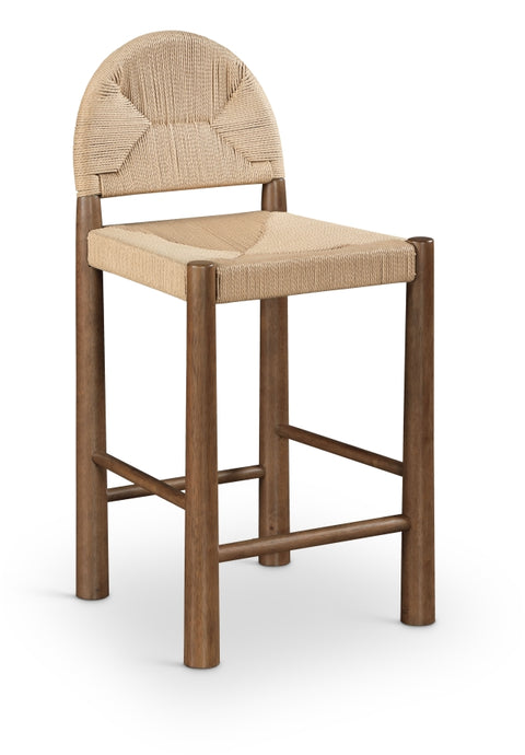 Bohemia Woven Seagrass Cord And Solid Wood Counter Stool — 333-C
