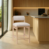 Roundhill Linen Textured Fabric Upholstered Counter Stool — 11086-C - Beige - 11086Beige-C alternate view 1